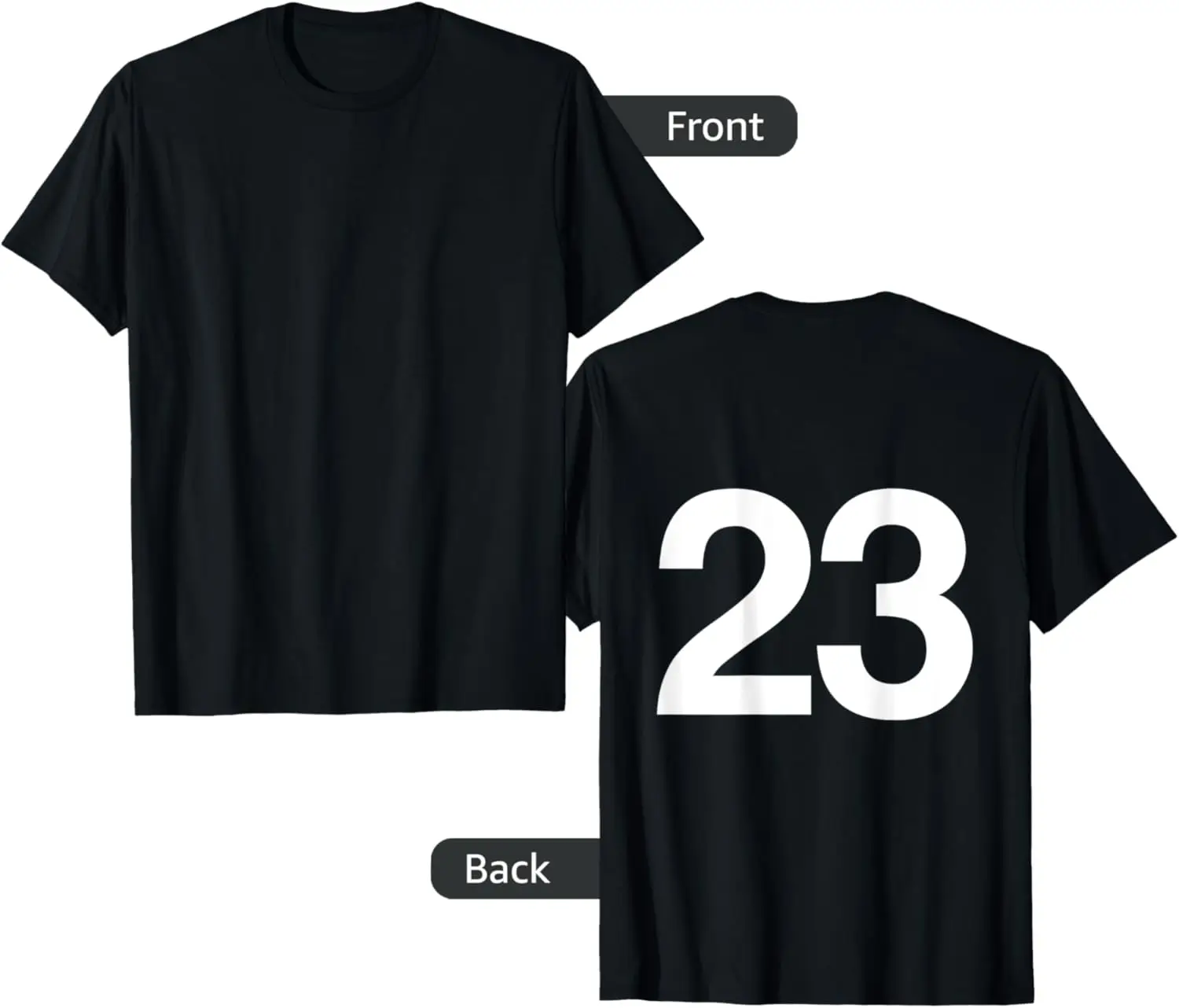 Número 23 Número de camisa numerada na camiseta traseira