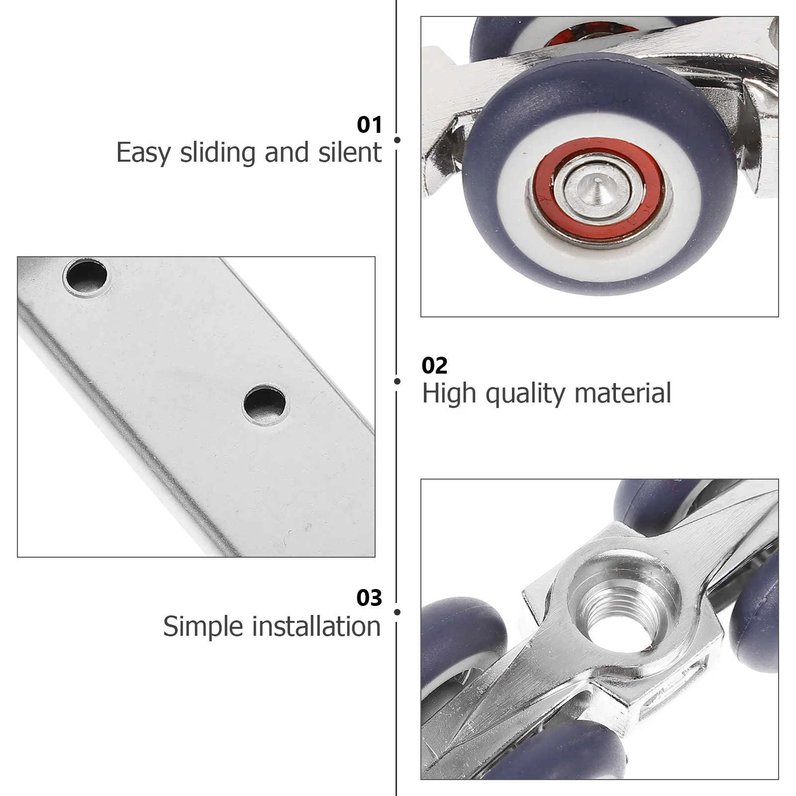 

Durable Zinc Sliding Door Track Single Wood Guide Wood Door Track Silent Roller Widened Wheel Cabinet Hardware