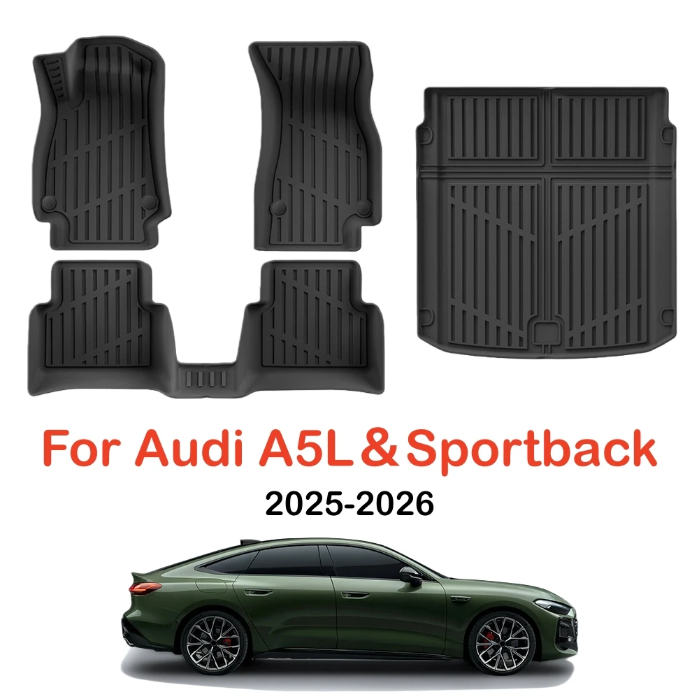 Für Audi A5L 2025 2026 A5L Sportback TPE Autofußmatten Kofferraummatte Laderaumauskleidung Wasserdichte Allwetter-Fußmatten LHD – Detail 1