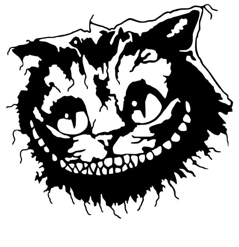 

Car Stickers Cheshire Cat Fashion PVC Car Decoration Accessories Decals Creative Waterproof Sunscreen Black/white,15cm*14cm