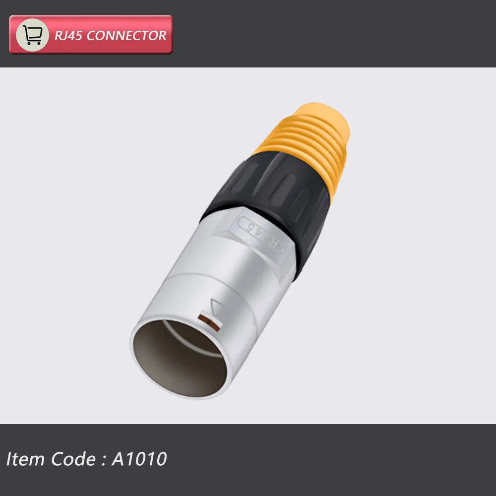 10 stks/5 sets 8p8c RJ45 Waterdichte Connector, Oranje & Zwart, Paneelmontage + Draad Connector, RJ45 Ethernet/Netwerk Connector, IP65 Niveau