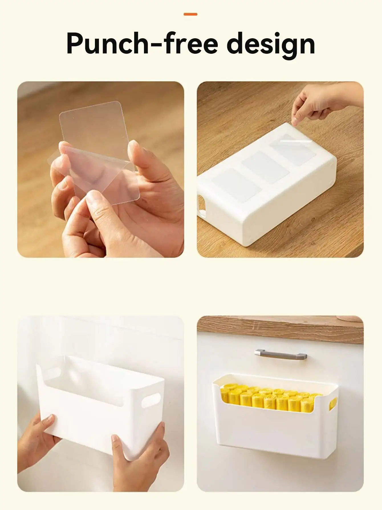 WORTHBUY Plastic Bag Storage Box Multifunctional Trash Bag Container Garbage Bag Holder Kitchen Cabinet Storage Organizer