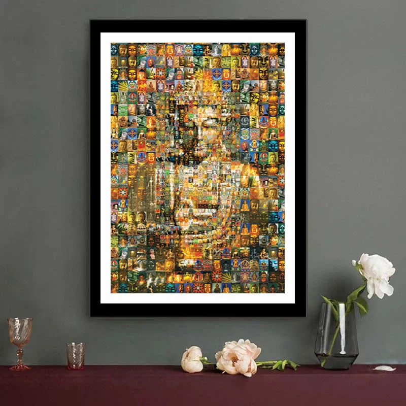 Vivid Goden Buddha Canvas Poster Large Pictures Religion Buddhist Buddha Collection Wall Painting Art Decor for Room Prints