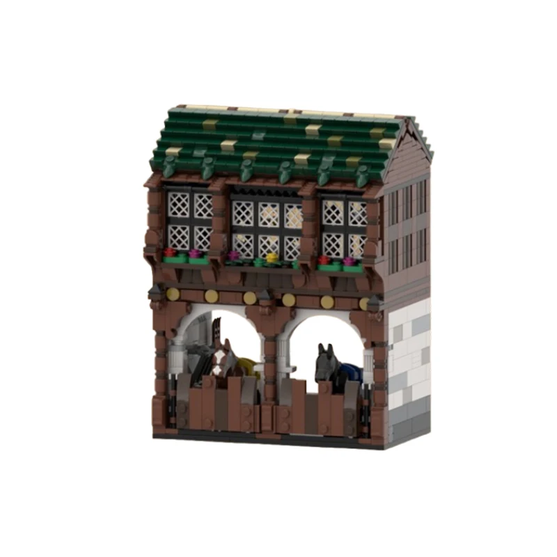 Spot kleine Partikel MOC-173636 mittelalter lichen Street View Hausbau Serie Puzzle DIY kreative Spielzeug Modell Dekoration Weihnachts geschenk