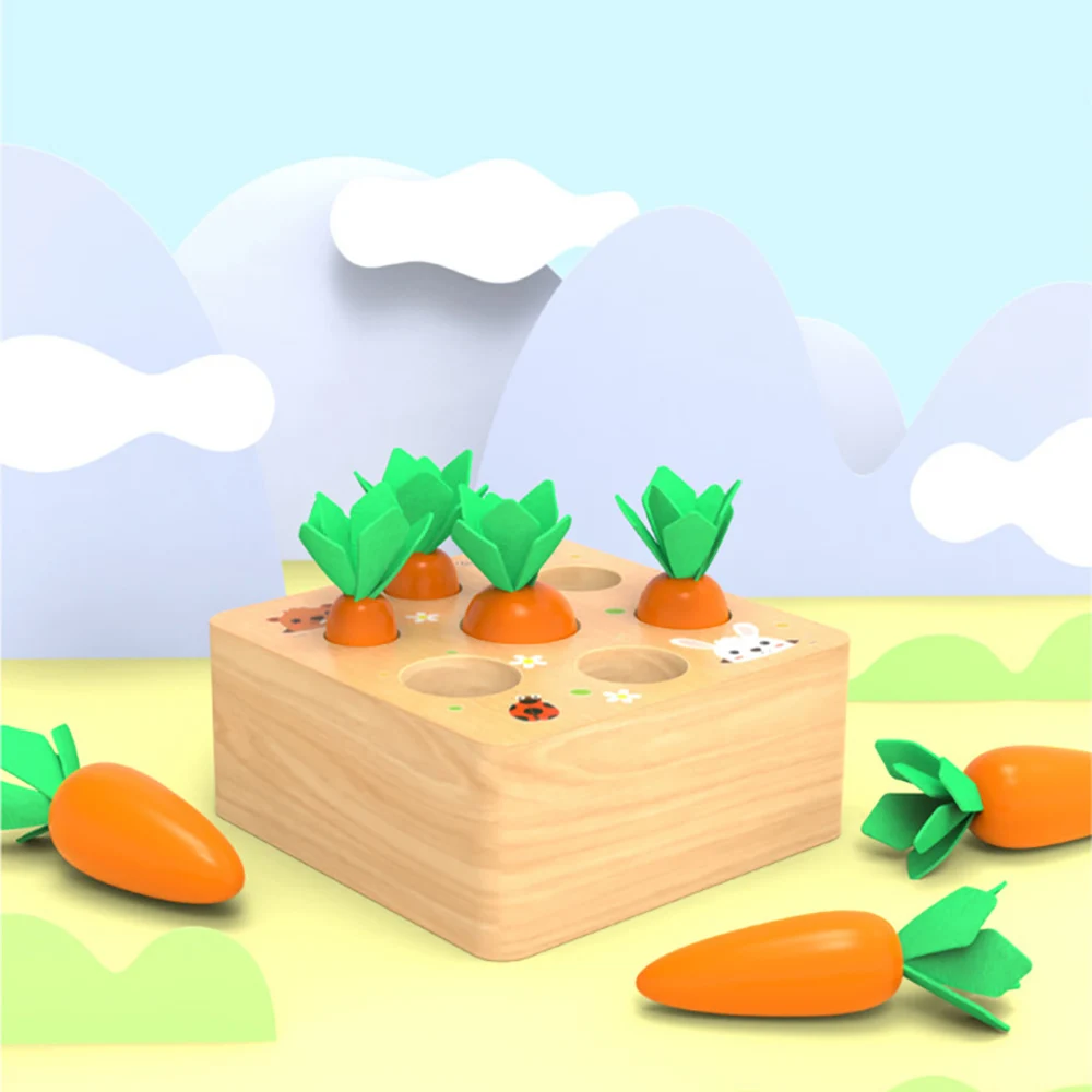 

Детские игрушки Монтессори, набор блоков, горнолыжная форма, Подходящие Игрушки для детей, деревянный размер, познавательная игра в морковь, раннее образование