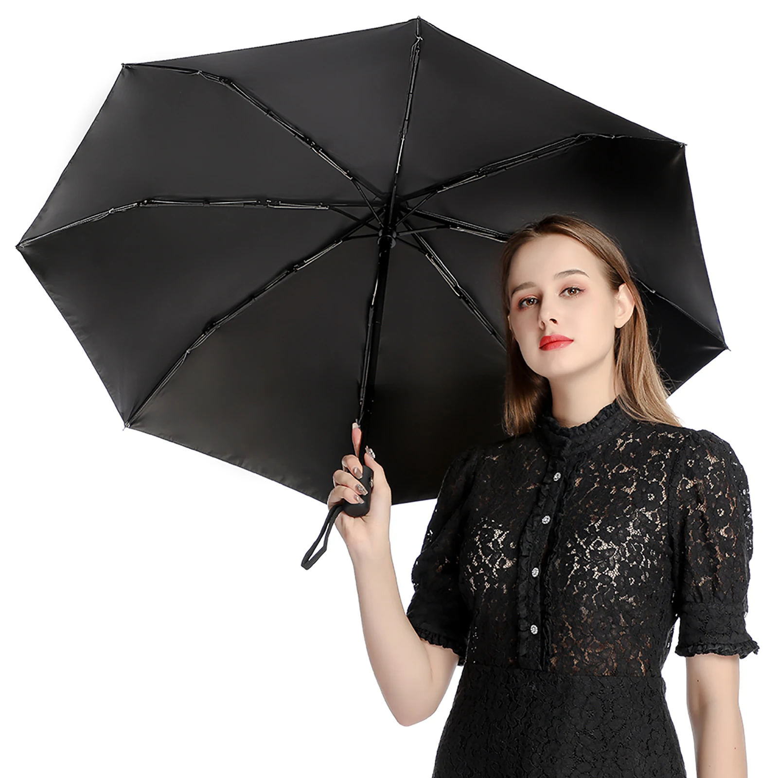 Image Customized 8 Ribs Auto Umbrella Custom Made Portable Umbrella Wind Resistant Carbon Fiber Frame Umbrellas for Men Women