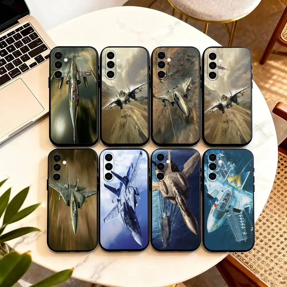 Funda de teléfono Cool Aircraft Robotech Macross para Samsung Galaxy A73, A72, A71, A70, A53, A52, A51, otras fundas negras suaves