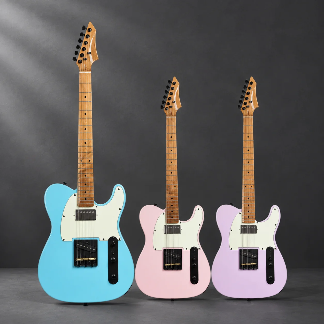 TL Style Electric Guitar, Poplar Body, Alnico 5 Pickups, Rounded Fret Ends, Classic Tele Shape Electric Guitar for Rock Blues