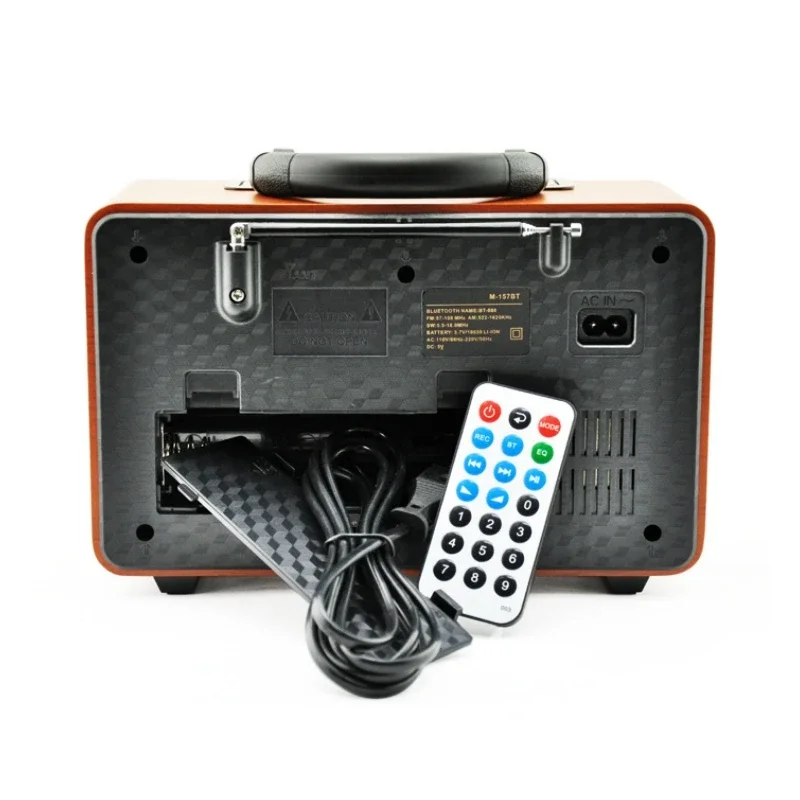 2024ใหม่ M-157BT ย้อนยุคหลายวงดนตรีไม้จริงชาร์จได้พร้อมลำโพงบลูทูธไร้สายรองรับ USB TF เครื่องเล่น Mp3