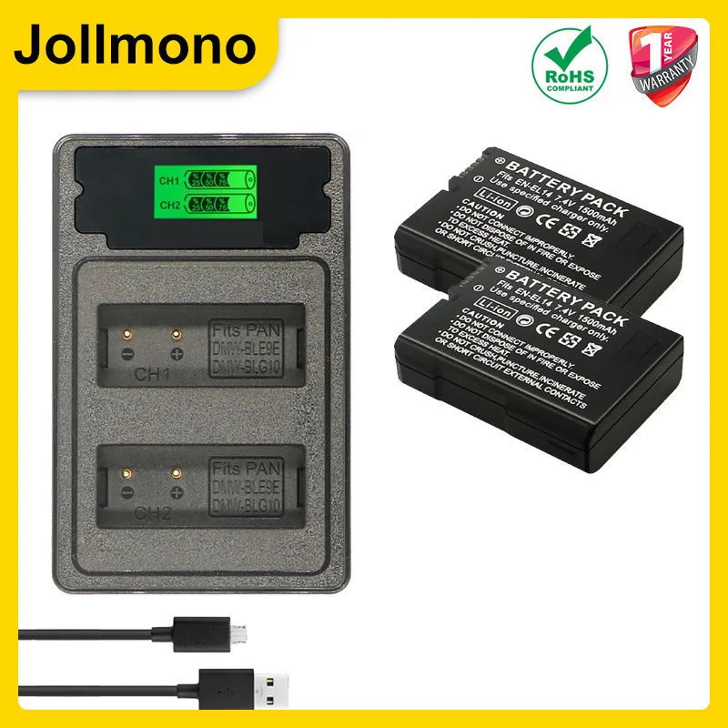 EN-EL14 1500MAH CAMERA BATTERY EN-EL14A FOR Nikon D3100 D3200 D3300 D3400 D3500 D5600 D5100 D5200 P7000 P7800 ENEL14 BATTERY