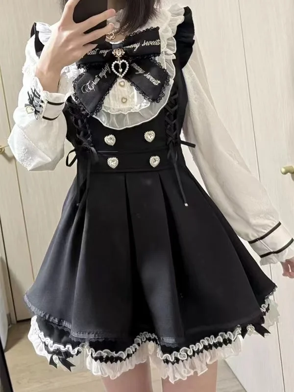 ฤดูร้อนญี่ปุ่นGothic Y2k Lolitaชุดโบว์ชุดผู้หญิงวินเทจหวานลูกไม้Rufflesลายสก๊อตชุดY2k Slim Party Mini Dress