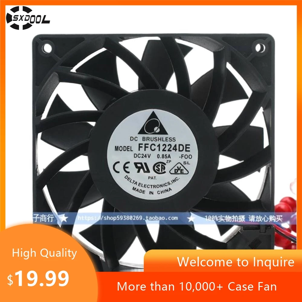 

For Delta FFC1224DE 120x120x38mm 24V 0.85A Dual Ball 4500RPM 200CFM Server & Industrial Fan
