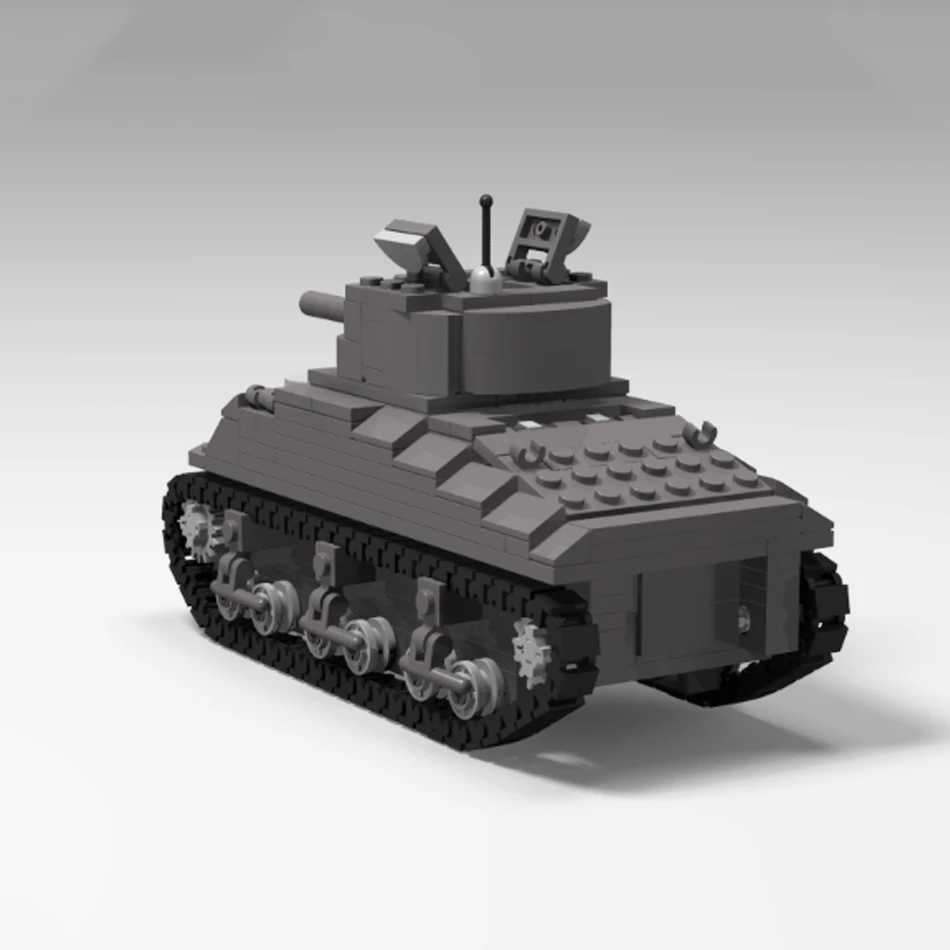 MOC سلسلة عسكرية مجنزرة دبابة m4a4 شيرمان الجيش القتال مركبة بنة التجمع نموذج كبار الطوب لعبة هدايا الاطفال #2