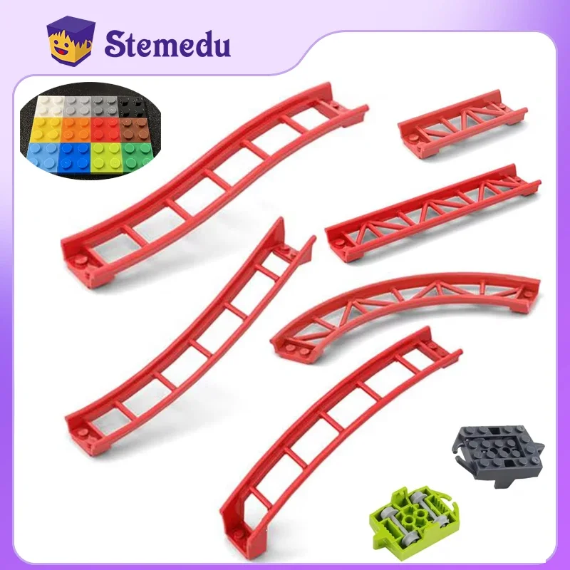 10x DIY Roller Coaster Tracks Rail Small Particle Technology 26559 Building Block Part 26060 Accessories Compatible with LEGOeds