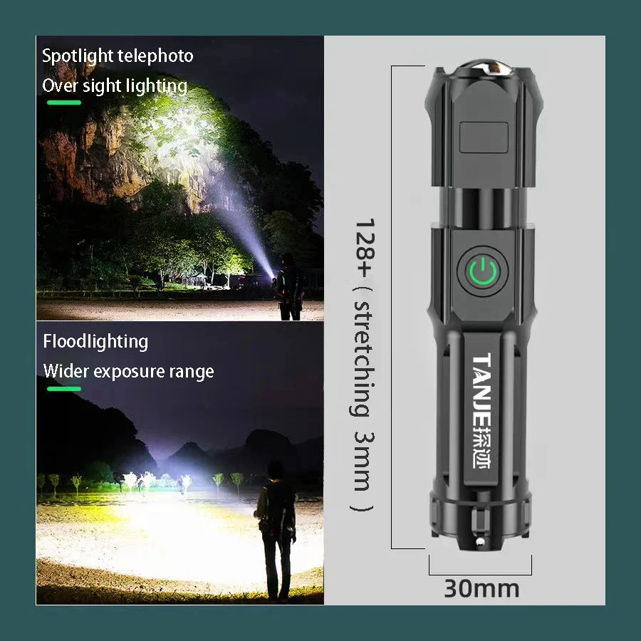 White Laser Flashlight LEP 4999 Meter Built in 18650 Battery USB Fast Charging Rechargeable Tactical Military Search Flash Light