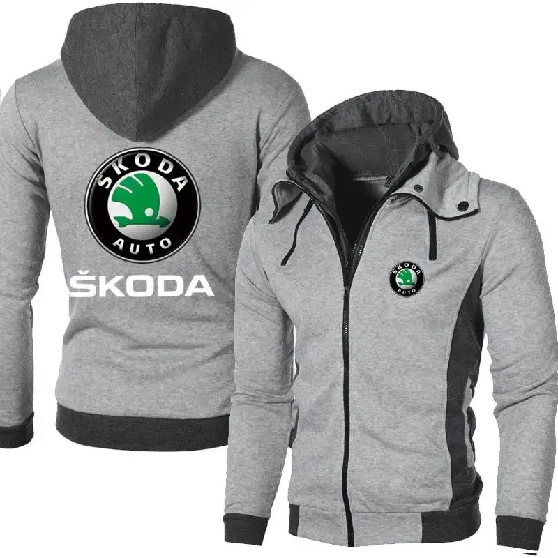 Logo Skoda masculino com capuz quente, casacos masculinos casuais, moletons Harajuku, ao ar livre, alta qualidade, novo, primavera, outono, 2023