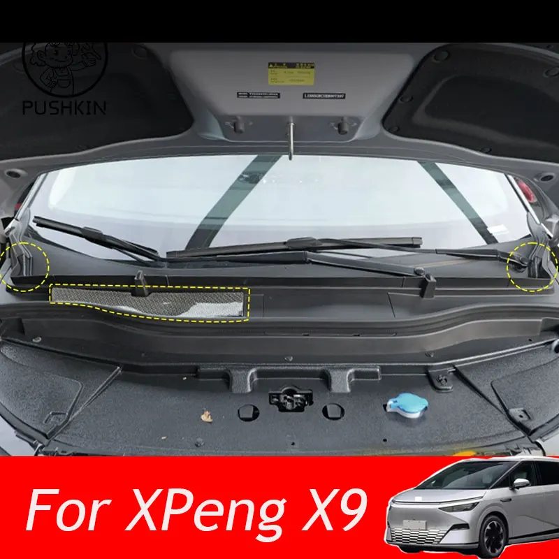 

For Xpeng X9 2025 2026 Car Stainless Steel Car Cover Intake Grille Air Filter Clean Air Inlet Protective Accessories