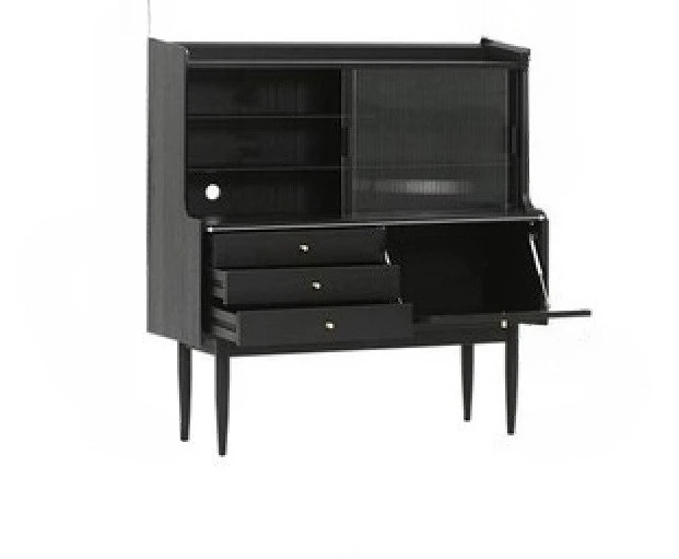 

Скандинавский обеденный боковой шкаф из цельного дерева для маленькой квартиры, бытовой многослойный шкаф для хранения в ресторане