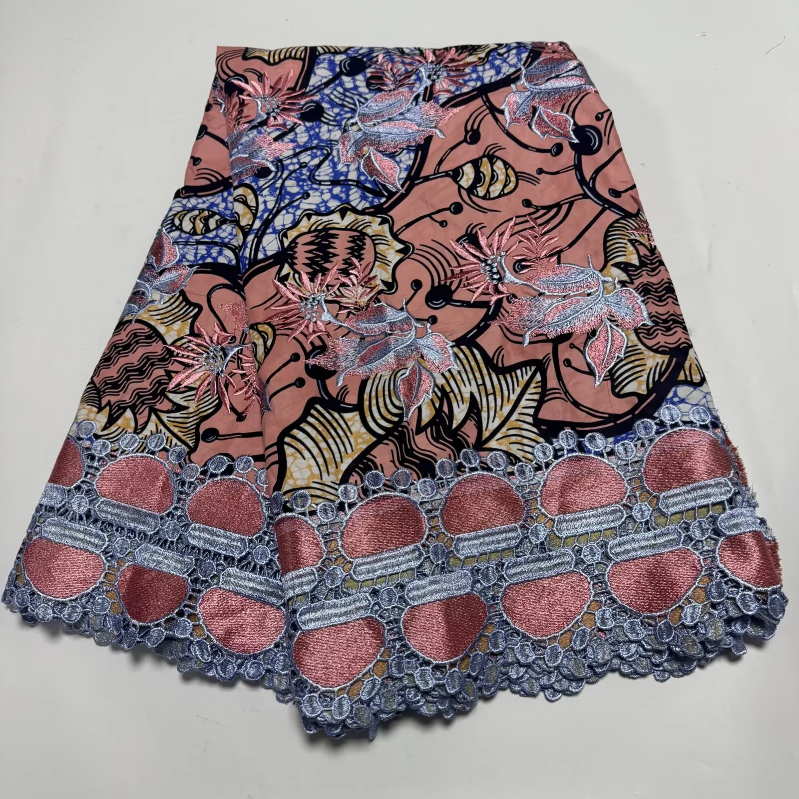 6Yards2026 Latest High Quality Popular Delicate Embroidered Holland Wax lace With Stones Fabric For Party Evening Dress NN5628_Z