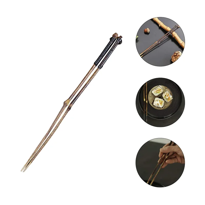 1 Pair Long Bamboo Chopstick Reusable Chopsticks Sushi Chopsticks Hot Pot Chopsticks Anti- Slip Chopsticks Tableware