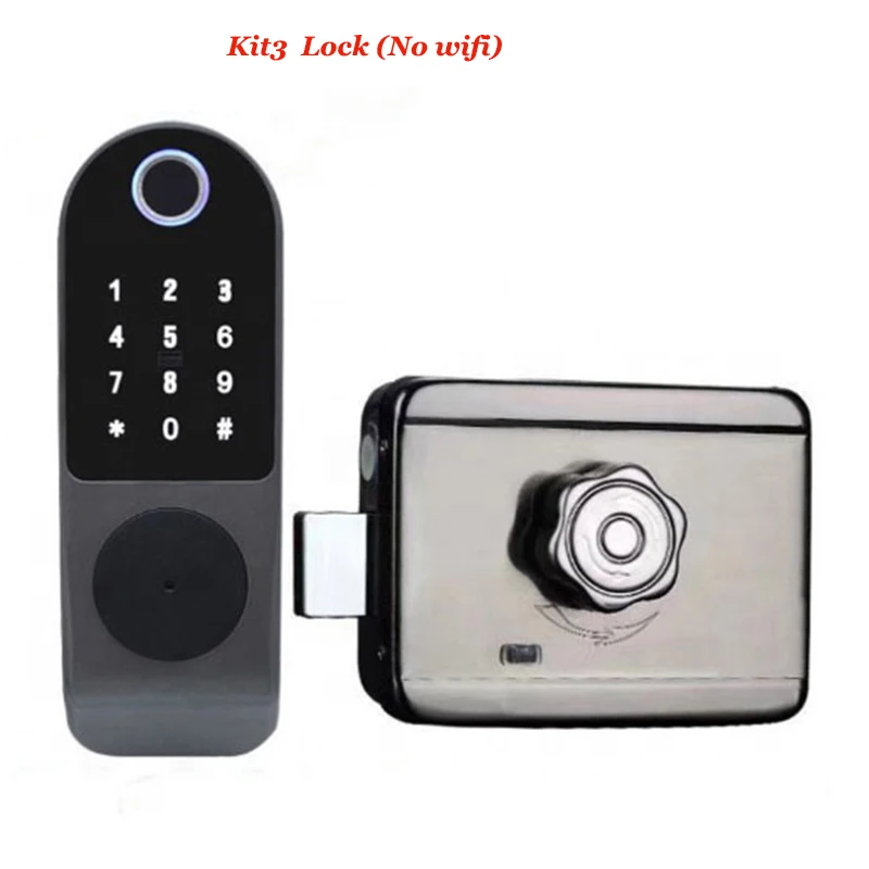 Smart Electronic Lock Rim Door Lock AA Battery Powered Gate Lock Optional TUYA SMART Wifi Control 433Mhz Remote Unlock