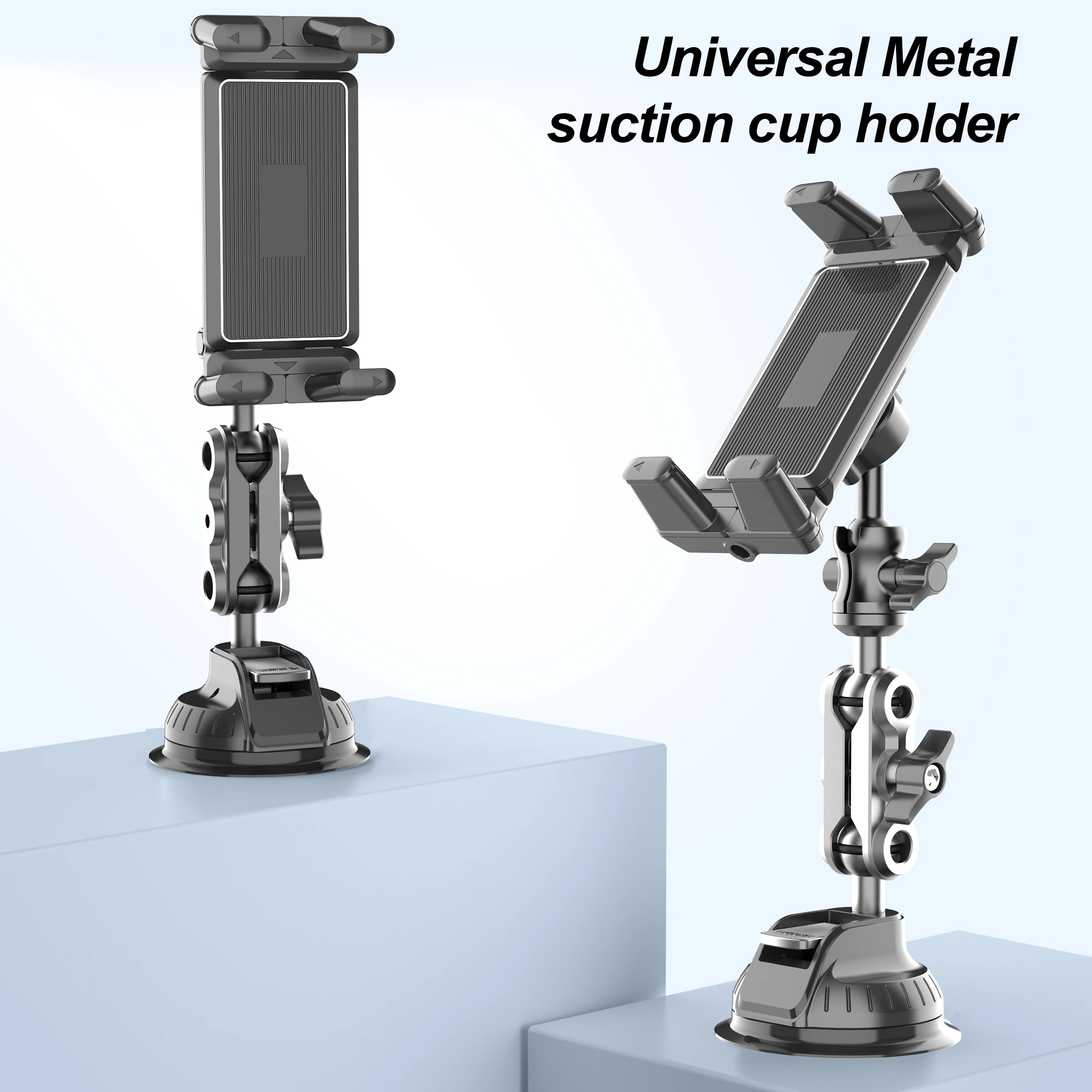 Universelle Autohalterung aus Aluminiumlegierung, verstellbarer Magic Arm für Videoaufnahmen und Vlog-Filmen, für 4"-15" Smartphones und Tablets – Detail 8