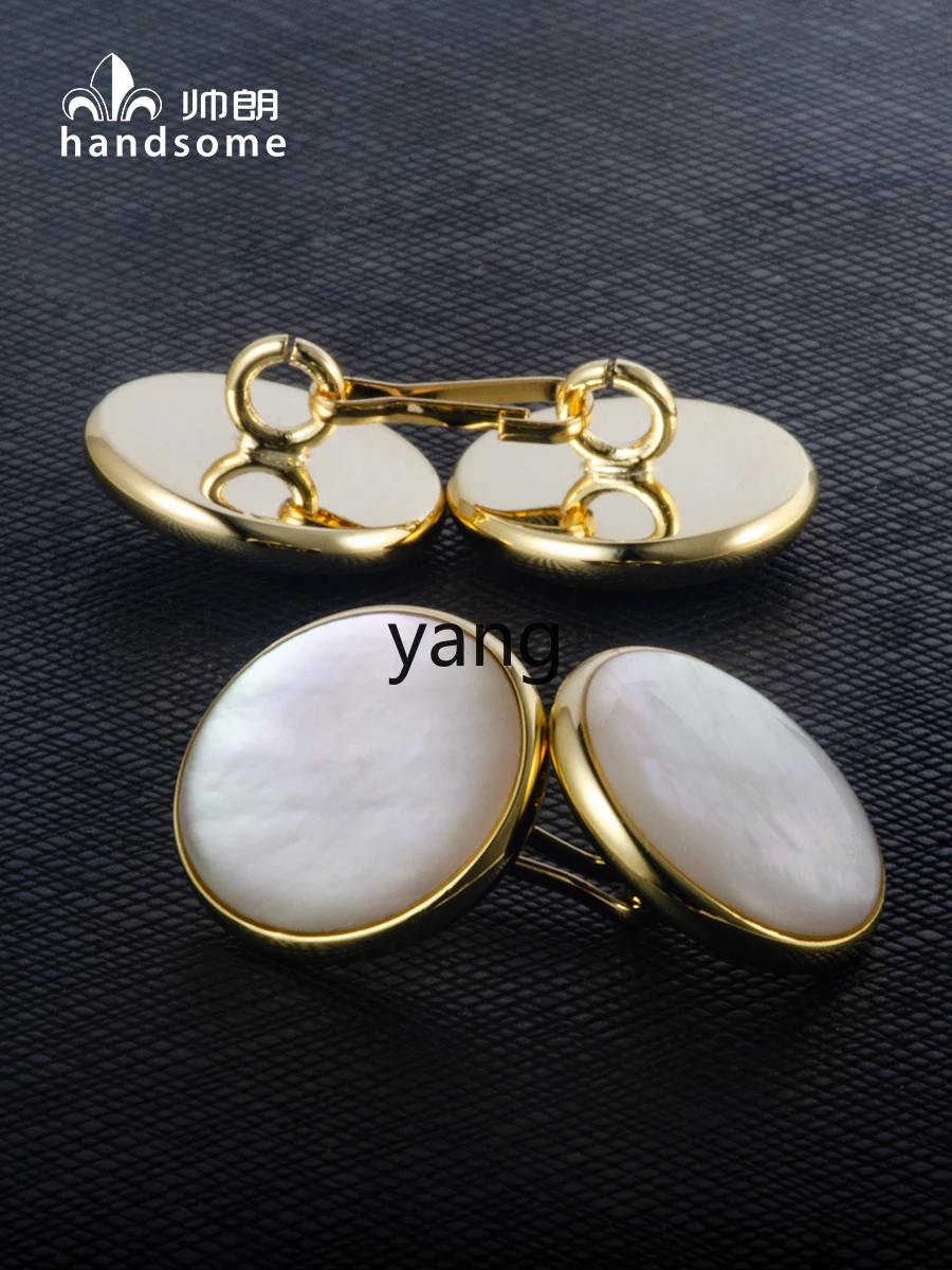 LMM light white round shell chain double-ended sleeve nail cuff buckle