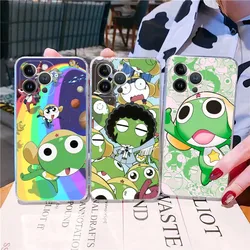 Cartoon Keroro Gunsou Frog Phone Case Silicone Soft for iphone 15 14 13 12 11 Pro Mini XS MAX 8 7 6 Plus X XS XR Cover