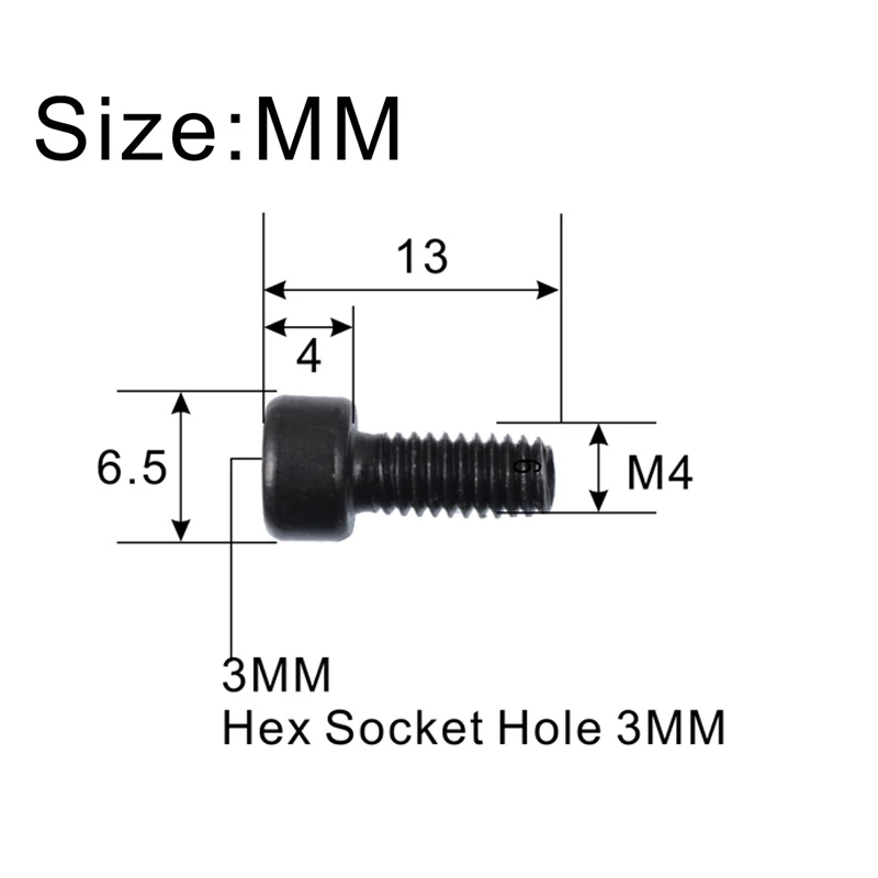 100Pcs M4*13mm Electric Guitar Locking Nut Clamp Hexagon Screws Black and Chrome Music Accessory