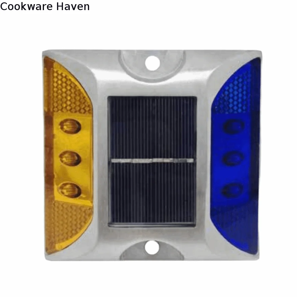 Solar Powered Solar Road Stud Light Portable Outdoor Lighting Traffic Marker Light Square Shape Durable LED Ground Light