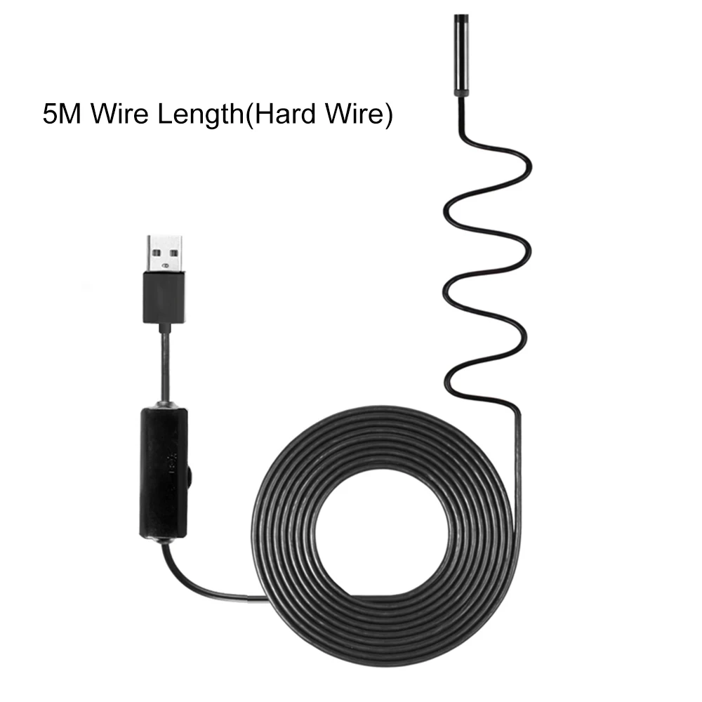 8MM USB Camera 2/5/10m Industrial Endoscope Borescope Inspection Camera Built-in 8pcs LEDs 8mm Lens IP67 Waterproof USB Endoscop