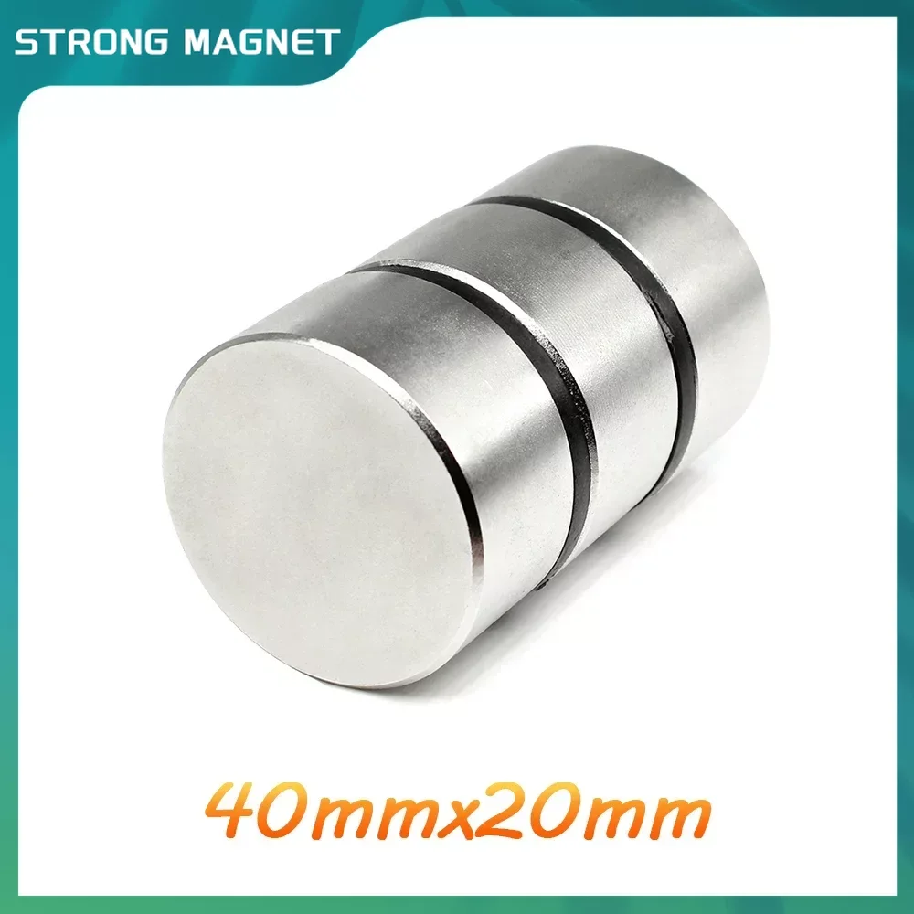 

40x20 mm Thick Rare Earth Neodymium Magnet 40x20mm Big Strong Round Magnets N35 Permanent Disc Search Magnet 40X20