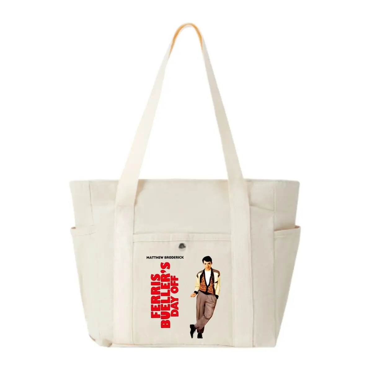 

Ferris Bueller’s Day Off Film Art Design Canvas Multi-Pocket Shoulder Bag Practical Grab-and-Go Shopping Bag