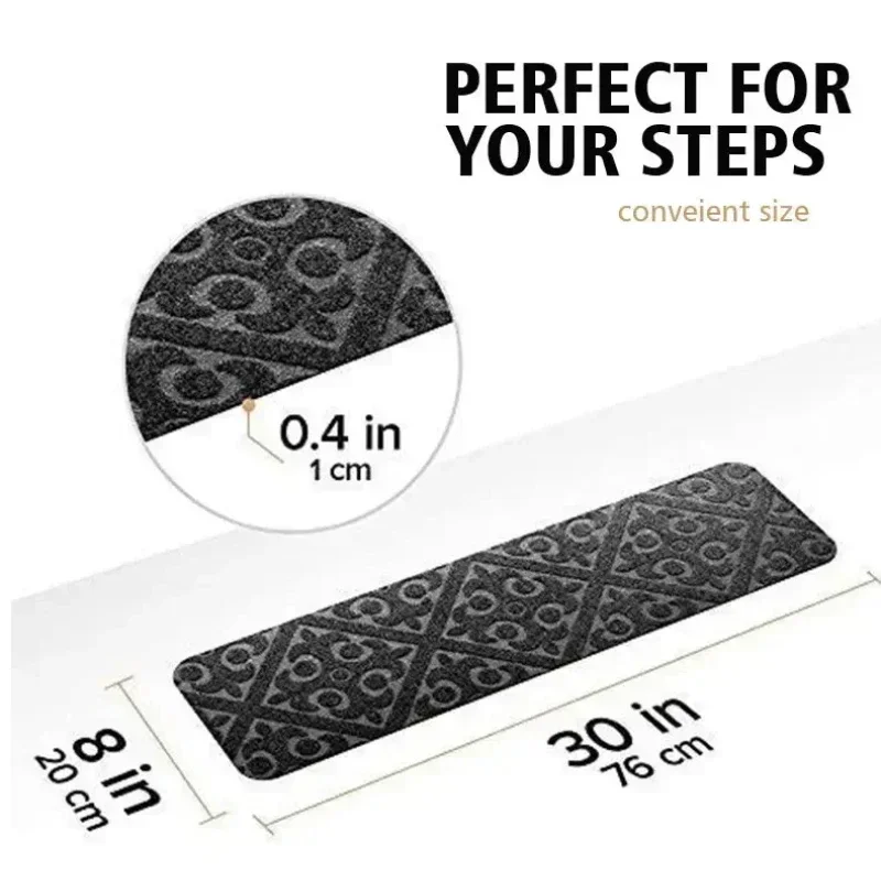 1pc Non-Slip Staircase Mat Stair Carpet Treads Stair Pads Rug Tread Safety for Kids Elders and Dogs Home Hospistal Indoor Use