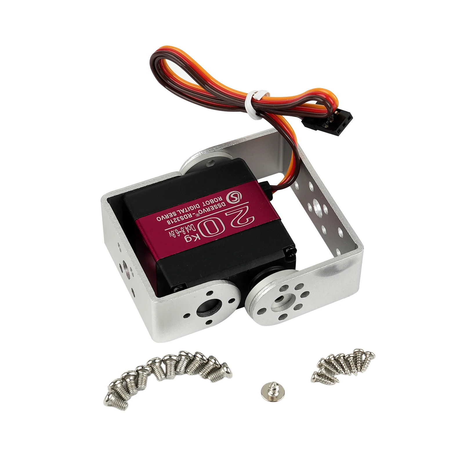 4 ピース/セット 20 キロ二軸デジタル RDS3218 サーボメタルギアモーター 180 ° /270 °   ロボットカーおもちゃ用UブラケットサーボDIYパーツ付き