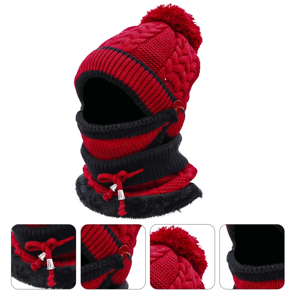 1 مجموعة الحياكة قناع كاب منديل مجموعة لافتة للنظر تصميم ملابس الشتاء الدافئة أنيق مجموعة الإكسسوارات وشاح مجموعة