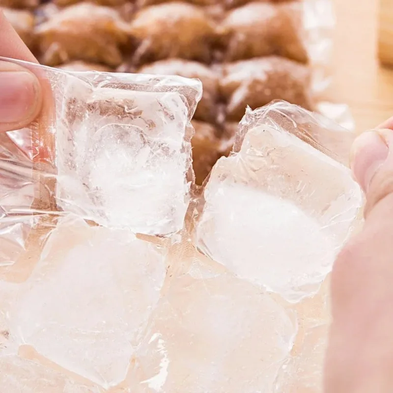 50/100pcs Disposable Ice Pack Lattice Ice Cube Mold Grid Self-sealing Cube Mold Self-sealing Ice Tray Bag Edible Frozen Ice Cube