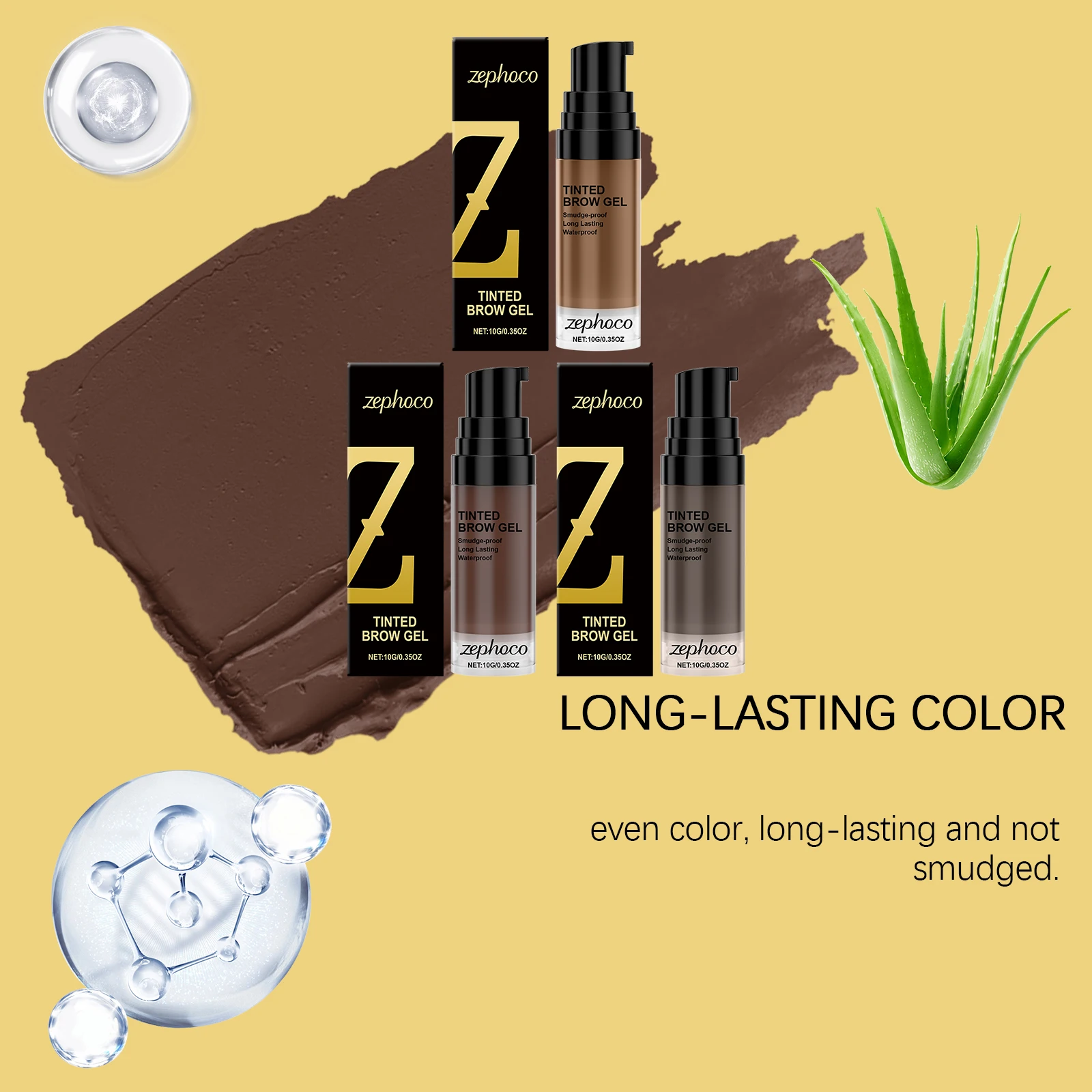 \ 3 colori gel per sopracciglia colorato a lunga durata impermeabile altamente colorato a prova di sbavature tinta rapida stereoscopico sopracciglio trucco cosmetico per occhi