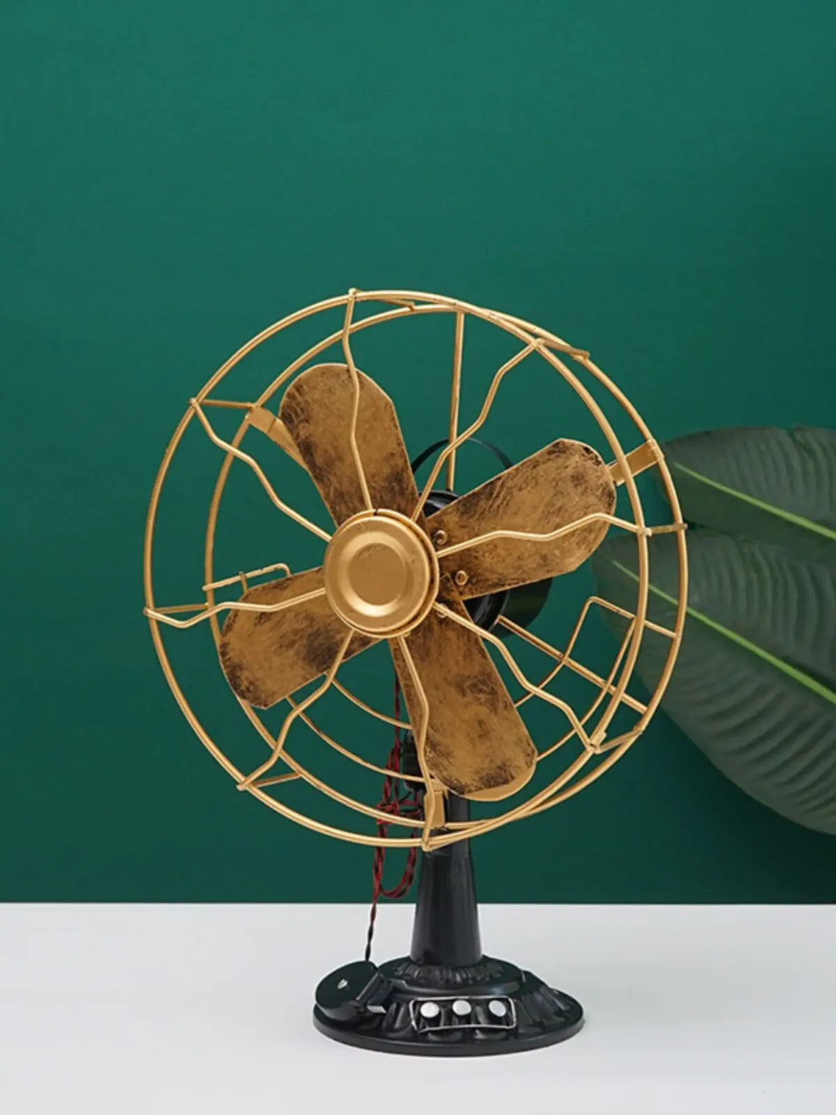 Handcrafted wrought iron fan decor piece evoking vintage charm ideal for desktop display in living areas perfect as thoughtful d