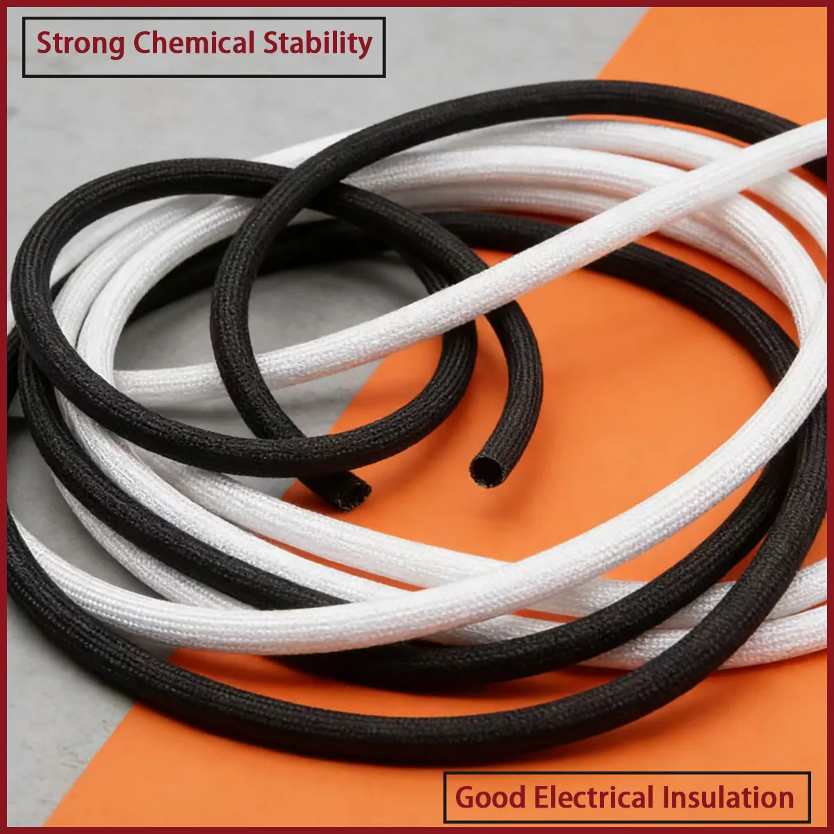High Temp Braided Fiberglass Sleeve 600℃ Heat Shield Tube 1mm-50mm