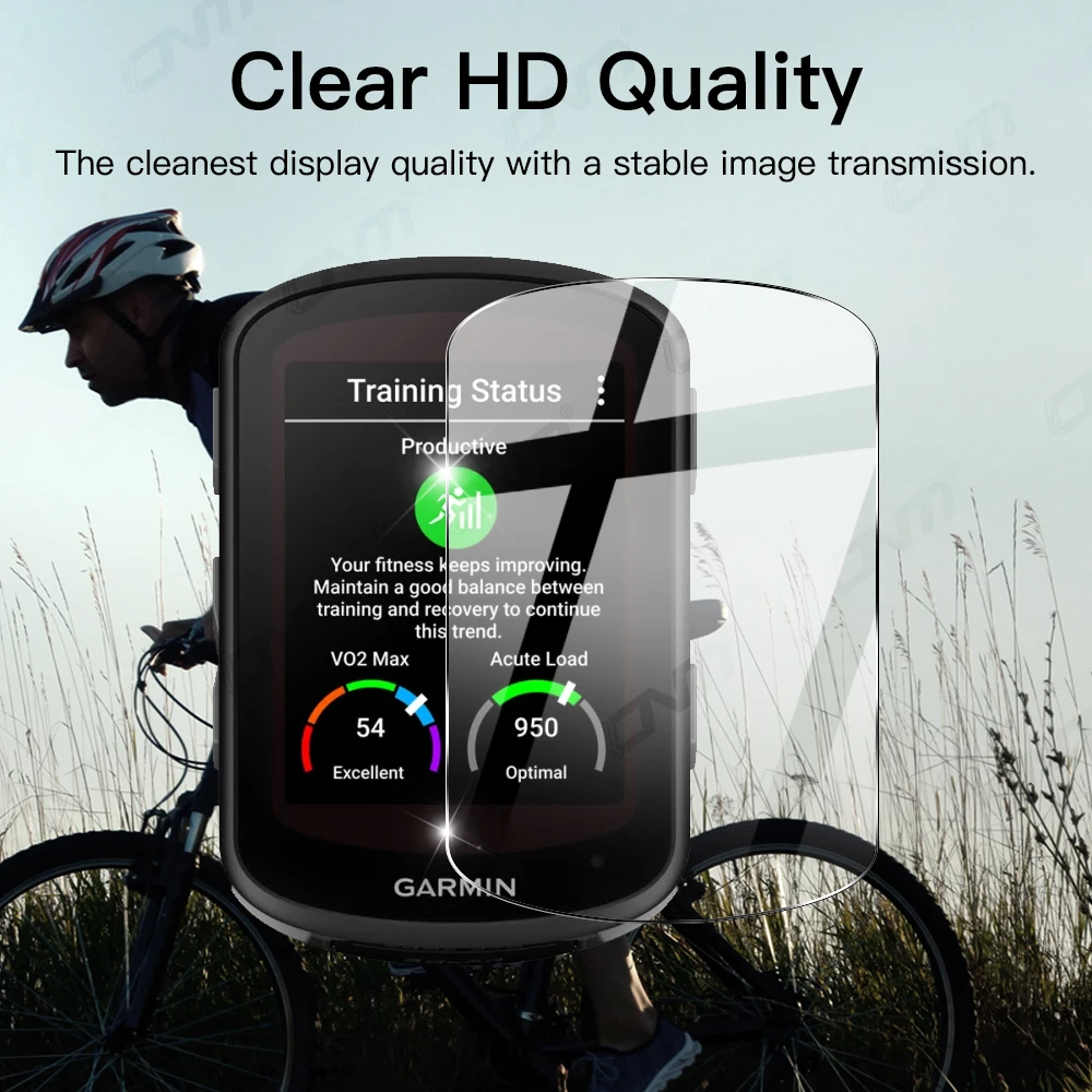 REY Pellicola salvaschermo per Garmin Edge 820 - Edge 520 - Edge 520 Plus, Vetro temperato, di qualità Premium