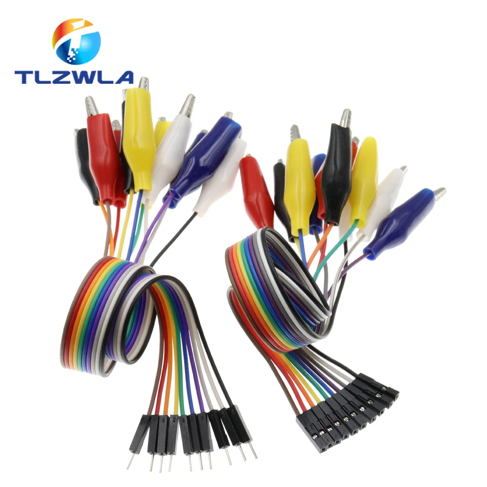 20MM 30MM 10Pin Dwustronne zaciski krokodylkowe przewód skokowy męski żeński zacisk krokodylkowy przewód pomiarowy przewód połączeniowy kabel DIY połączenie