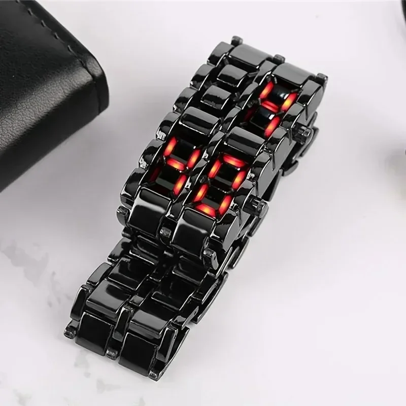 LED Display Electronic Watch for Men Women Digital Wristwatch Red Blue Lava New