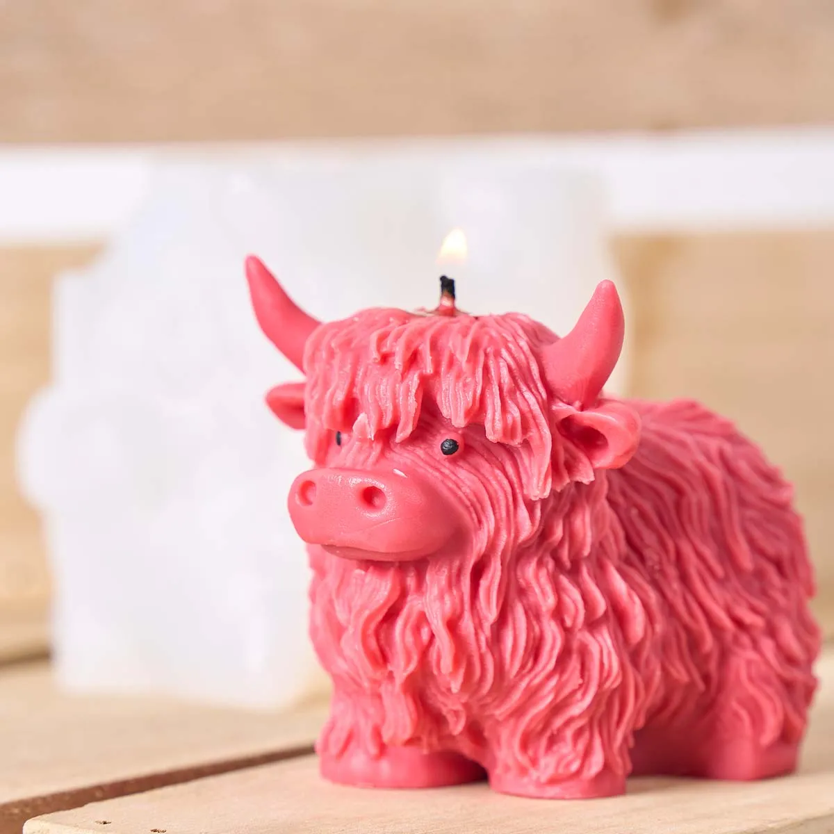 

3D силиконовая форма для свечей с Хайлендской коровой, ручная работа в форме животного, ароматное мыло, пластырь, смола, формы для литья, товары для домашнего декора