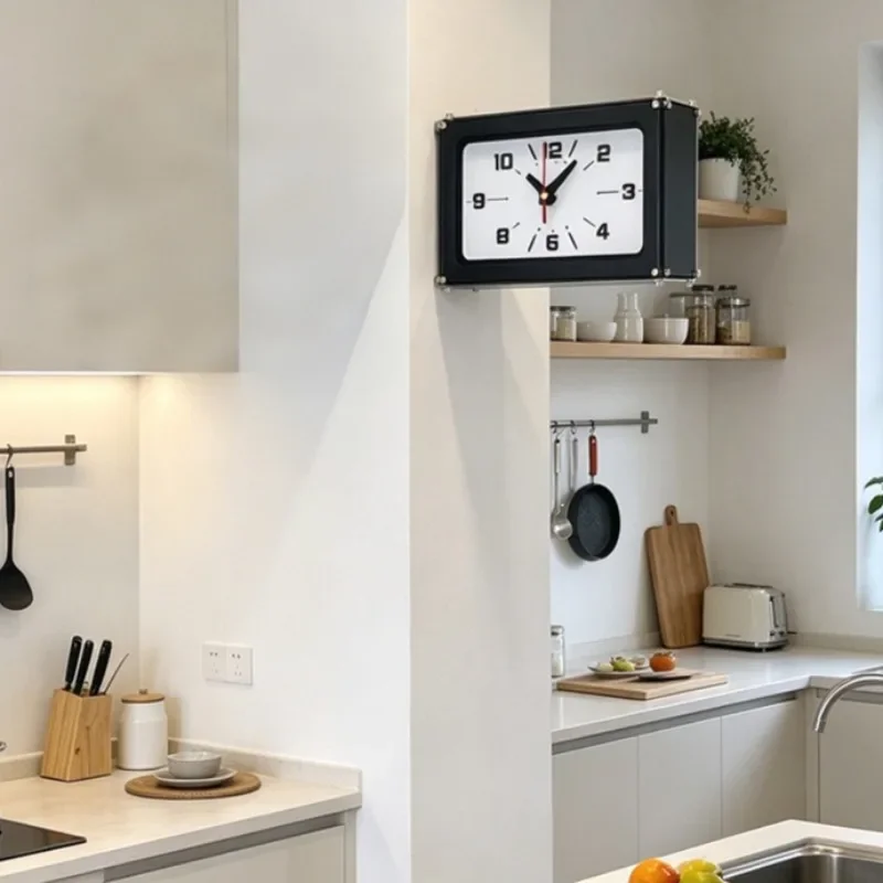 Minimalist Double-sided Wall Clock Creative Rectangular Corner Wall Clock Modern Living Room Aesthetic Clocks Home Decoration