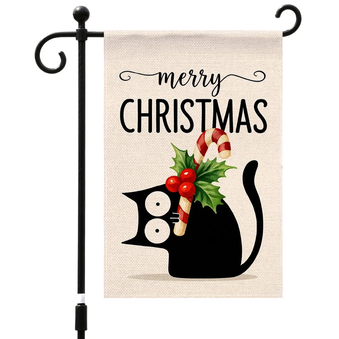 Merry Christmas Welcome Hanging Flags Garden Flag  45x30cm Double Sided Yard Decoration (excluding Flagpole)