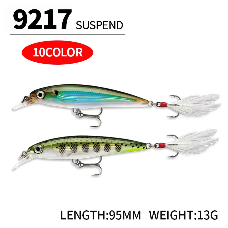 

FTK Minnow Fishing Lure Set 9CM 13G Pesca Hooks Fish Wobbler for Pike Crankbait 3D Eye Japan Artificial Hard Bait SwimbaitTackle