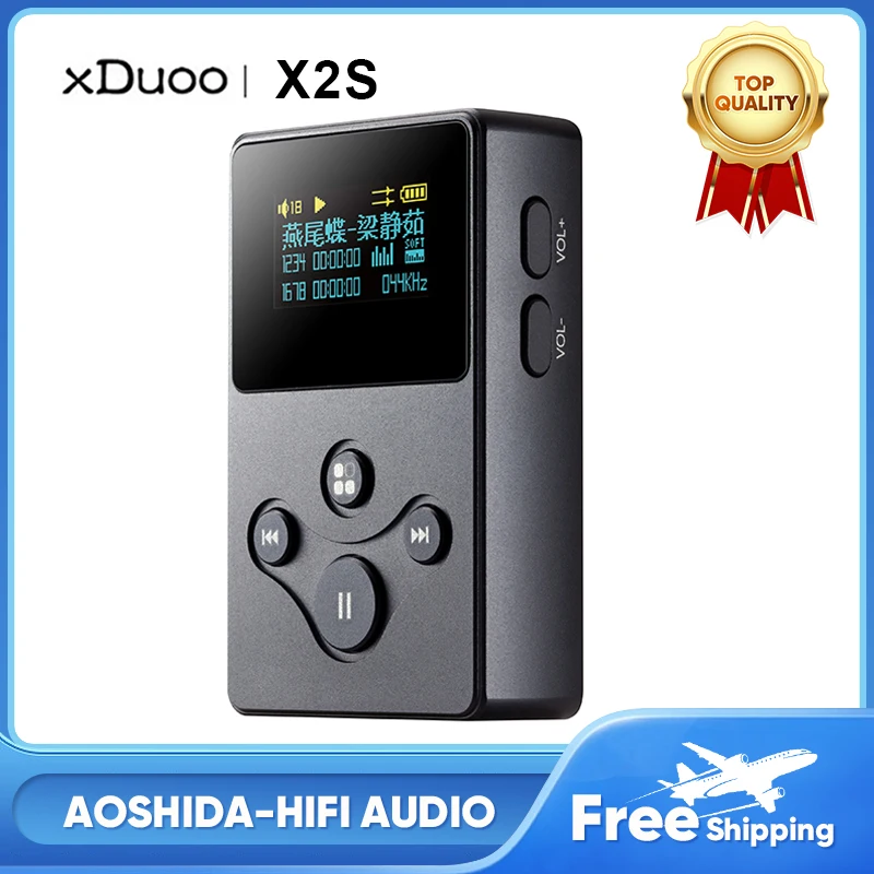 XDUOO X2S Portable Music Player Hi-Res Lossless MP3 Audio Player DSD128 Decoding 24Bit 192kHz 128GB OLED HiFi MP3 Player 800mAH