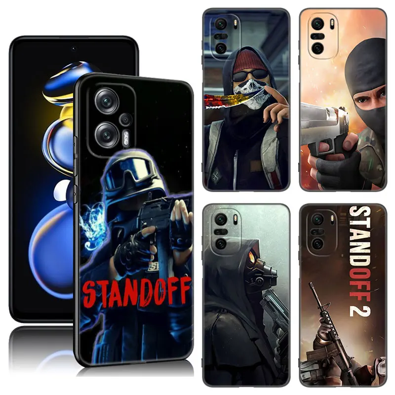 Hot Game STANDOFF-2 Black Silicone Phone Case For Xiaomi POCO X3 X4 NFC F5 M3 M4 M6 X5 X6 Pro F3 F4 GT 5G C55 C65 M5