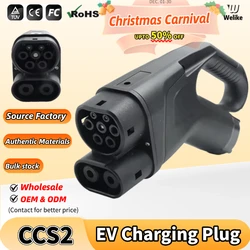 Combo CCS2 DC enchufe 80A 125A 200A 250A auto coche eléctrico vehículo pistola Type2 EV cargadores estación enchufe T2 EVSE conector